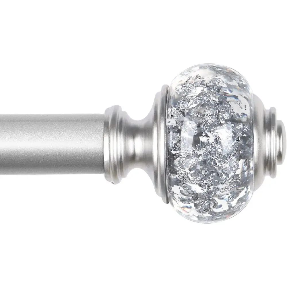 

Регулируемый карниз для штор, 32-58 дюймов, серебристый декоративный комплект с полупрозрачными наконечниками