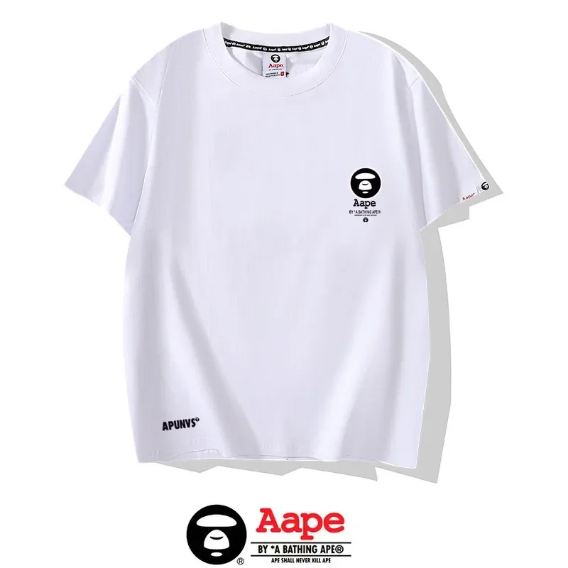 2024 Summer Aape Latest  Trend Brand Hip Hop Printed Cotton T-Shirt Rapper West Coast Hip Hop Rock Tee