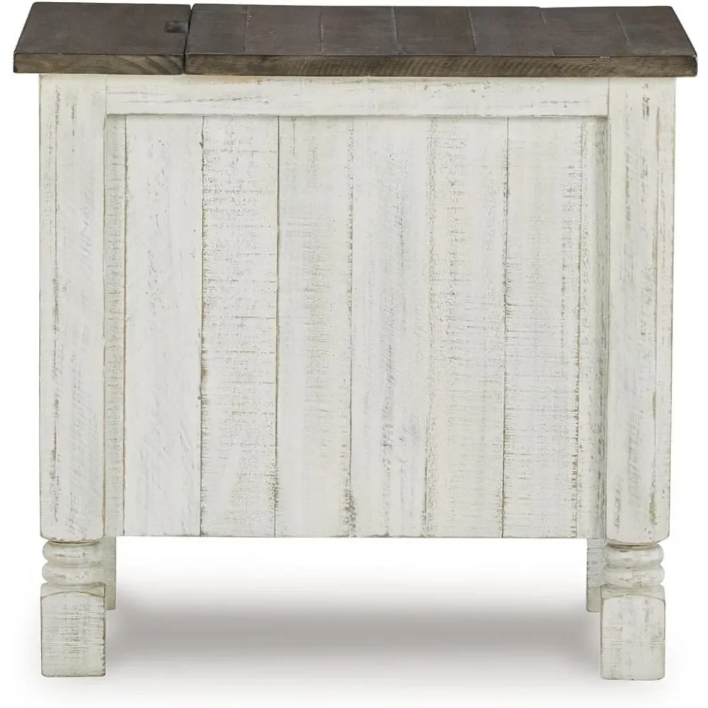 by Ashley Havalance French Country Chair Side End Table, White & Gray