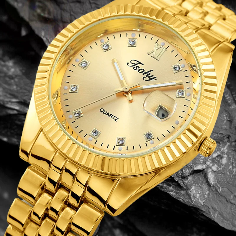 บรรยากาศที่งดงามบนนาฬิกาผู้ชายเกรดในนาฬิกาทองสไตล์ต่างประเทศสุภาพบุรุษธุรกิจนาฬิกาผู้ชายเรียบง่ายทั้งหมด