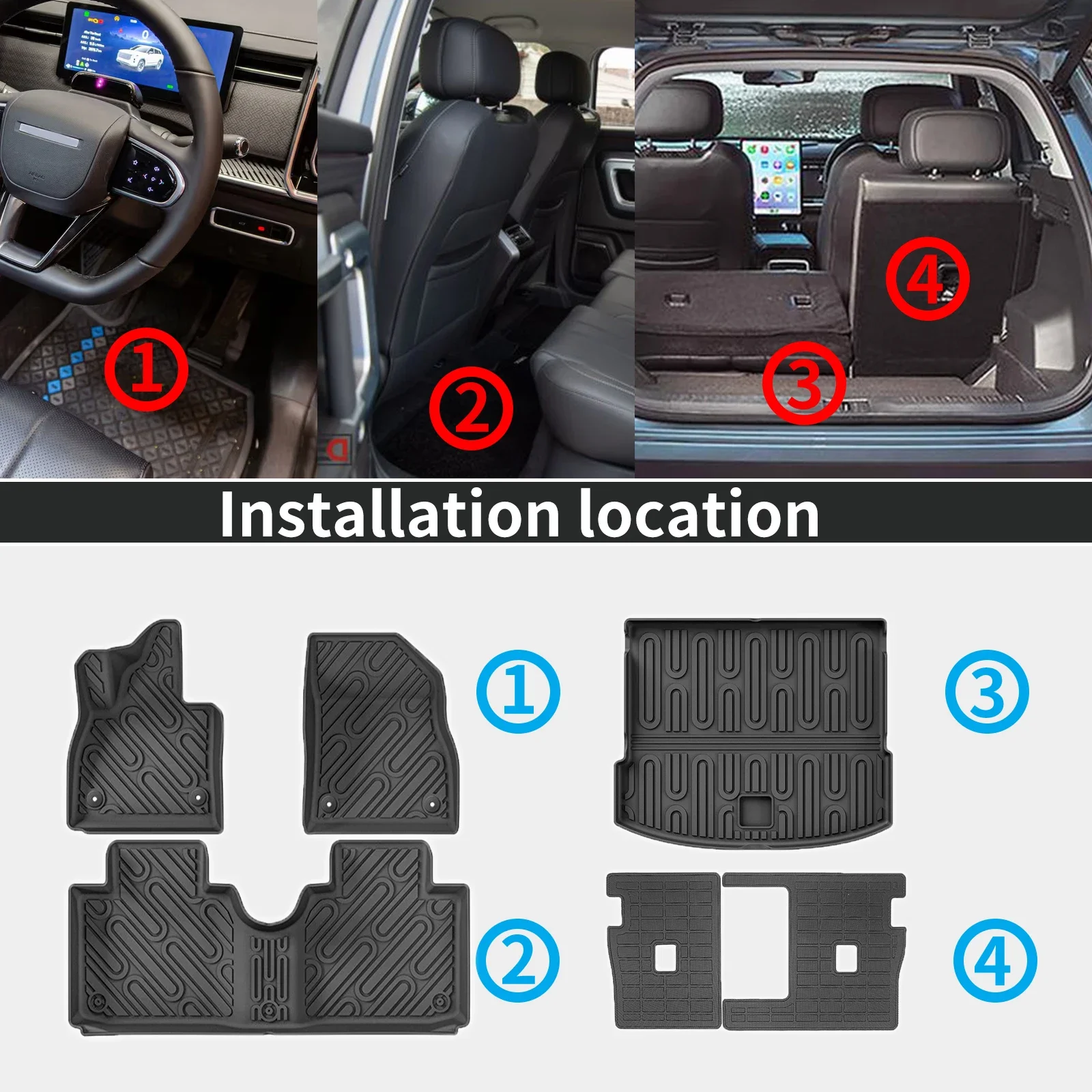 for Benz Smart #5 5 2025 2026 3D Maxpider Style TPE Floor & Trunk Mats, Full Coverage All-Weather Car Accessories view 2