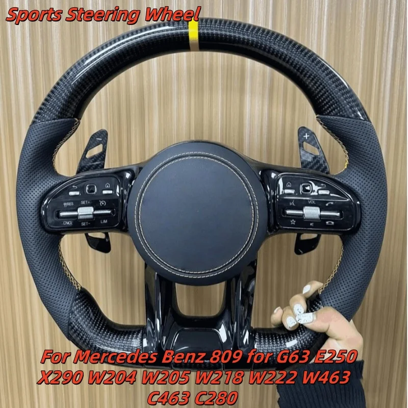 

Car Steering Wheel Custom Made Leather For Mercedes Benz 809 for G63 E250 X290 W204 W205 W218 W222 W463 C463 C280 Accessories