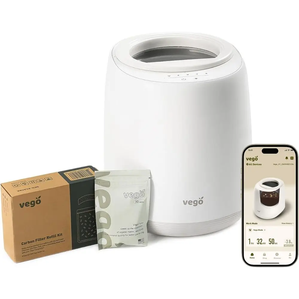 

Kitchen Composter, 4L Electric Composter Countertop 5 es Weight-Based Smart Compost Bin with App OdorlAuto-Cleaning ood Waste Co