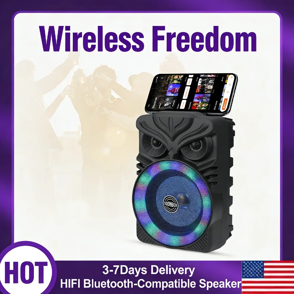 

Портативная беспроводная Hi-Fi колонка 1200 мАч Bluetooth 5.1 с RGB-подсветкой, мобильная подставка, для вечеринок в помещении и на улице, для воспроизведения музыки