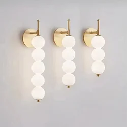Modern Bedroom Bedside Wall Lamp Light Nordic Luxury Living Room Staircase Aisle Beads Long Designer Decorative Wall Light