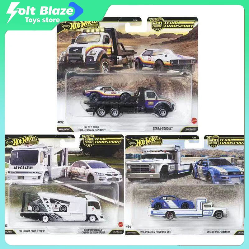 

Коллекционные модели автомобилей Hot Wheels Premium Car Culture Team Transport Series 1/64: Camaro, VW Golf, Civic. Имитационные модели машинок из литого металла. Подарок.