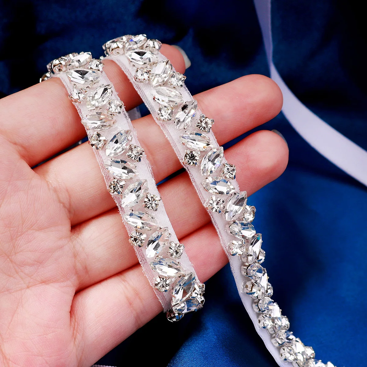 New Mori Crystal Rhinestone Bridal Belt Exquisite Hand-sewn Classic Waist Chain Jewelry Party Dress Accessories Sash As Gifts