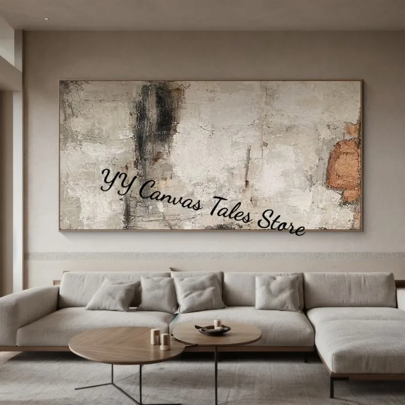 1 Stück rahmenloses Leinwandgemälde, nordisches abstraktes Gemälde, handgefertigtes Leinwand-Dekorationsbild, rahmenloses Acryl-Hängebild für Wohnzimmer