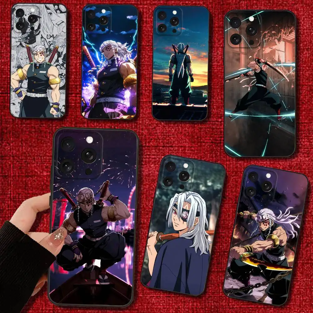 

Anime Tengen Uzui Phone Case For iPhone 16e,16,15,14,13,12,11,Pro,X,XS,Max,XR,Plus,Mini Soft Black Cover