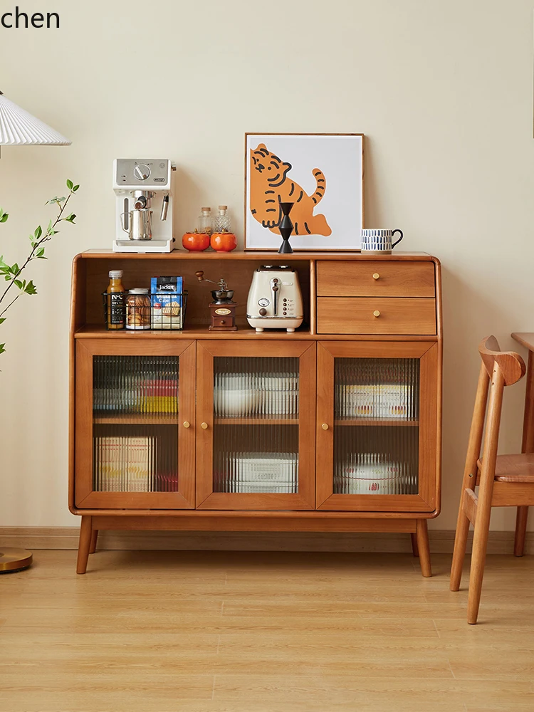 ZML solid wood household side cabinet modern simple living room locker kitchen small apartment dining room wine cabinet