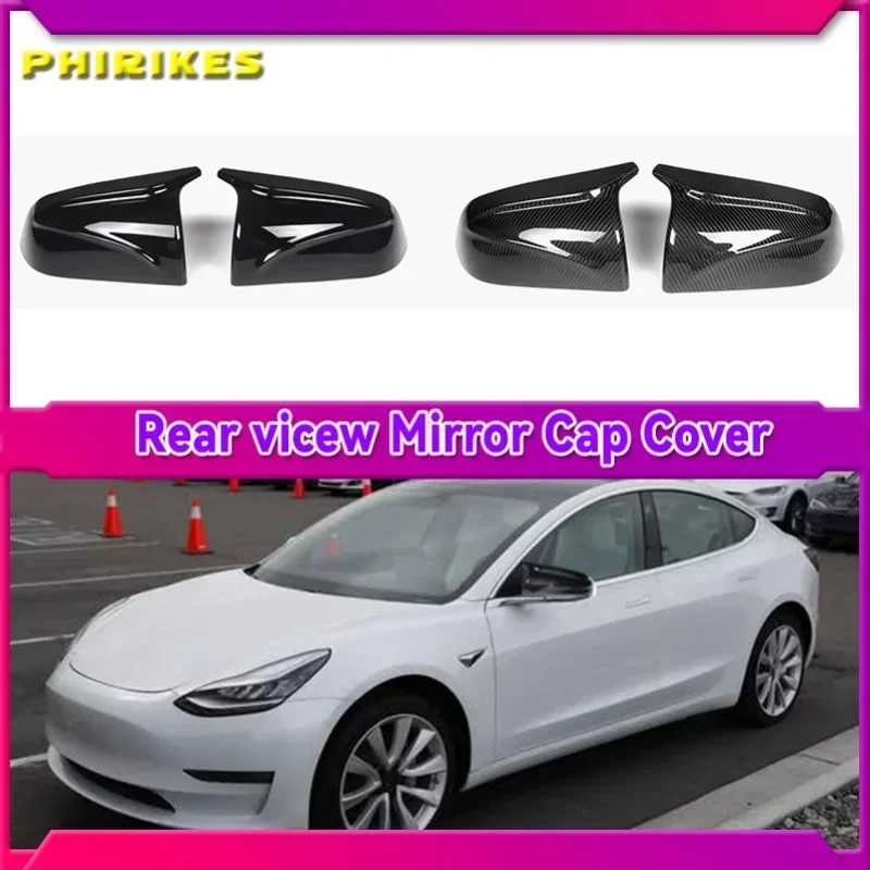 

Крышка зеркала заднего вида автомобиля для Tesla Model 3, яркое/матовое зеркало заднего вида из углеродного волокна, декоративный корпус, внешние аксессуары