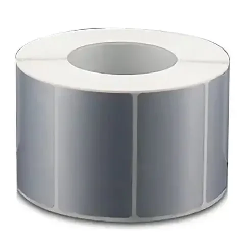 ماتي الفضة PET تسمية الباركود 20 30 40 50 60 70 80 90 100 ملصق طابعة الشريط النقل الحراري