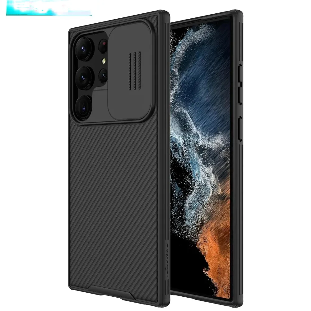 Striped Phone Case for Samsung Galaxy S24 Ultra S23 S22 S21 Ultra Premium Upgraded Shockproof with Slide Camera Cover