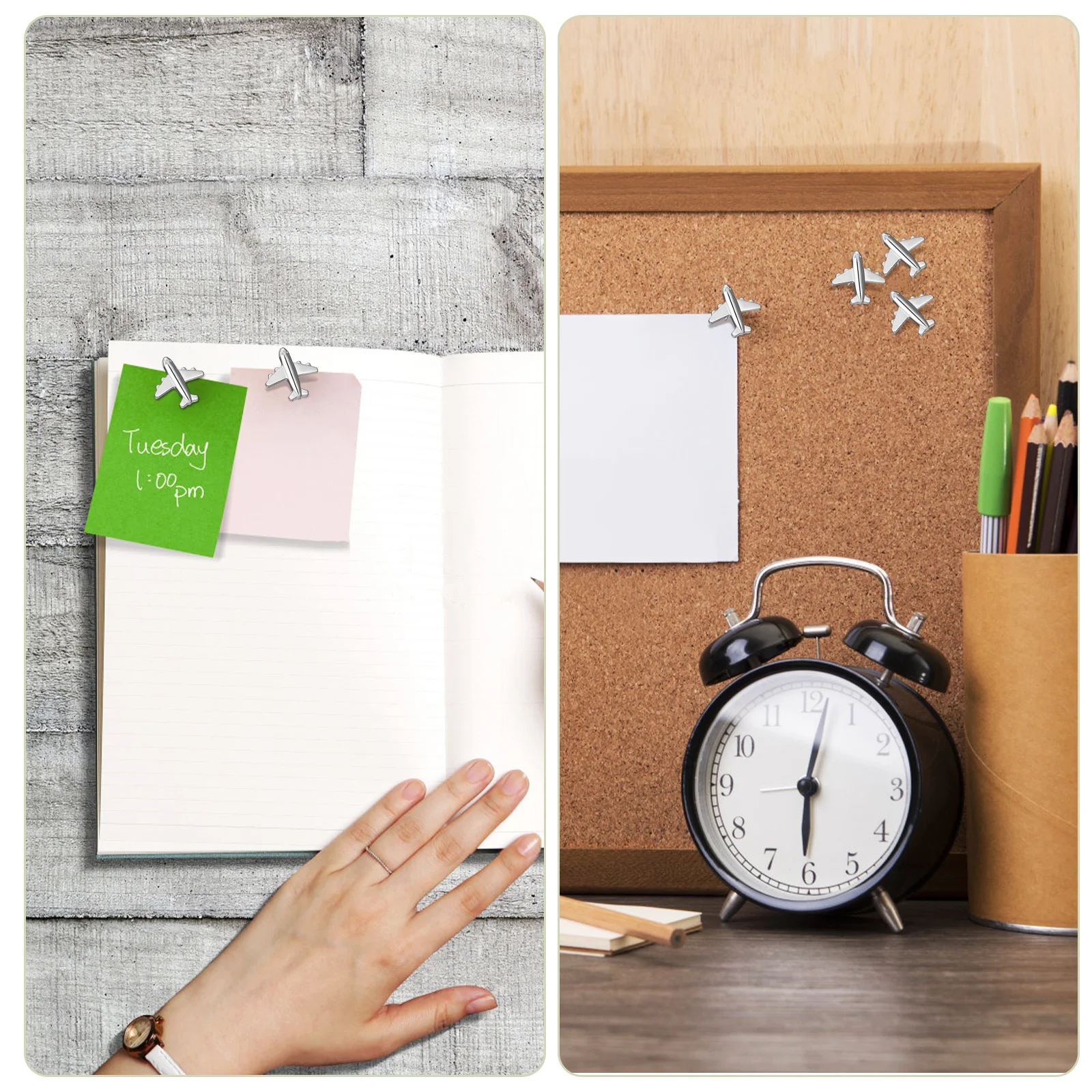 

24Pcs Airplane Tacks Metal Pushpins Stylish Accent for Cork Board Office Accessories Decor Airplane Pushpins Metal Thumb Tacks