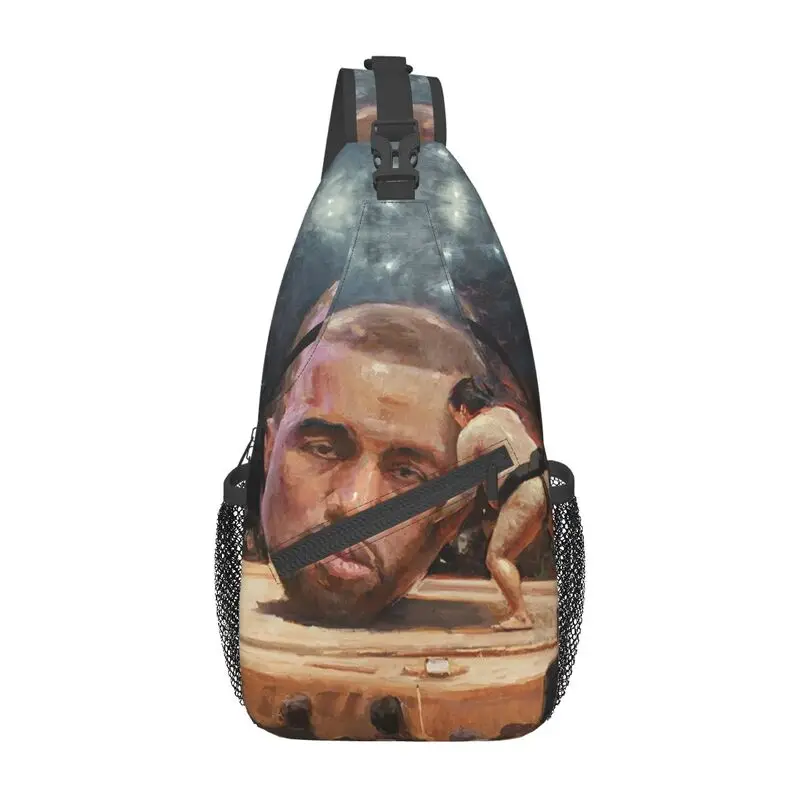 Funny Kanye West Sumo Meme Sling Chest Bag Customized Shoulder Crossbody Backpack for Men Travel Hiking Daypack