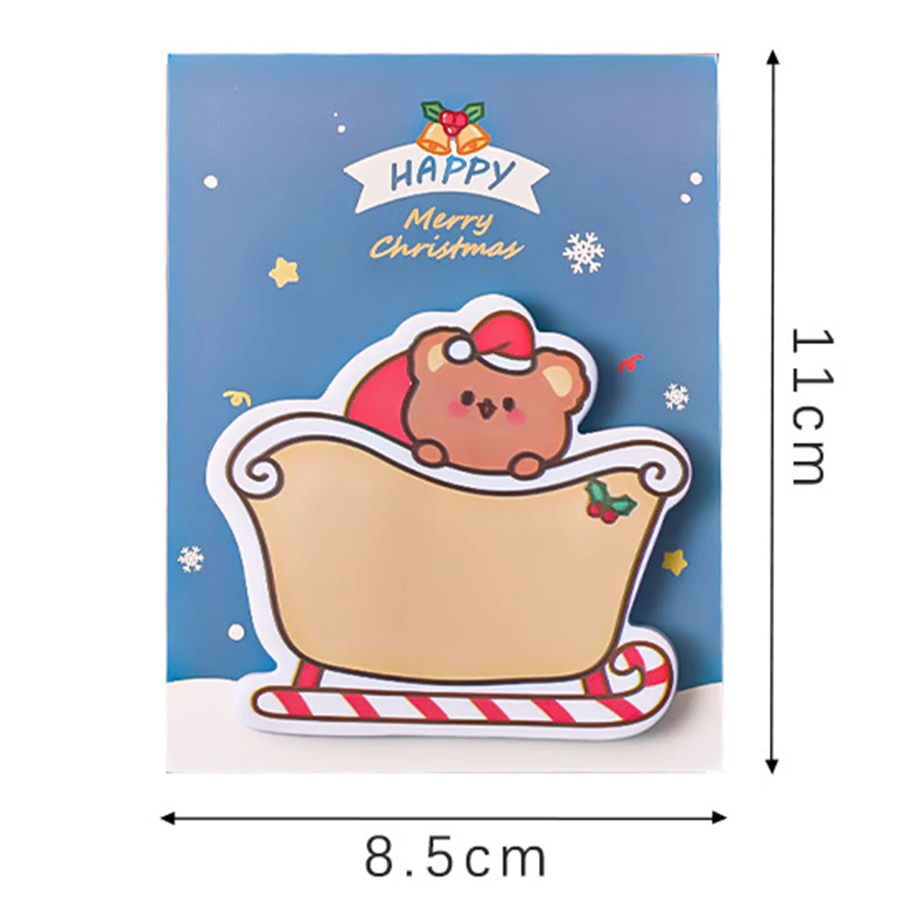 Cute Cartoon Natal Sticky Note, Estudante para fazer a lista Notepad, Memo Papelaria, Material de escritório escolar, 30 folhas