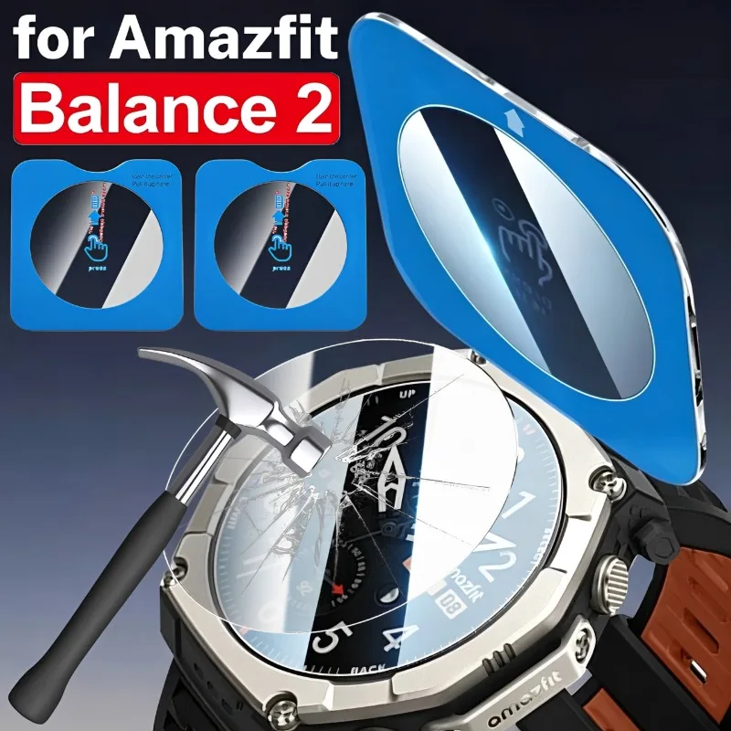 

Легко устанавливаемое закаленное стекло для Huami Amazfit Balance 2, премиальная защитная пленка для экрана, HD-пленка с высокой прозрачностью и твердостью для Amazfit Balance2