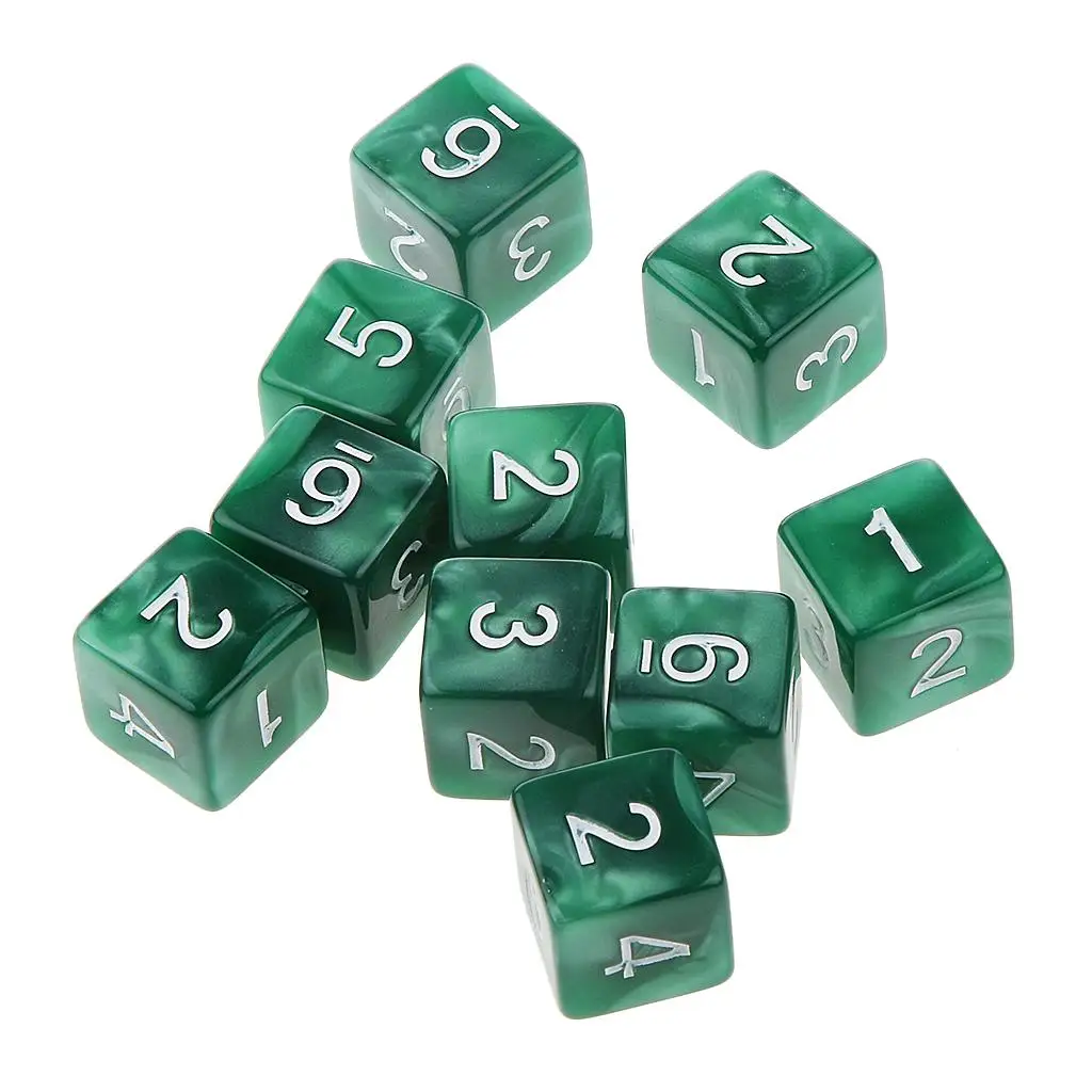 Dados digitales poliédricos para juegos de rol, dados de 6 caras, D6, 10 piezas