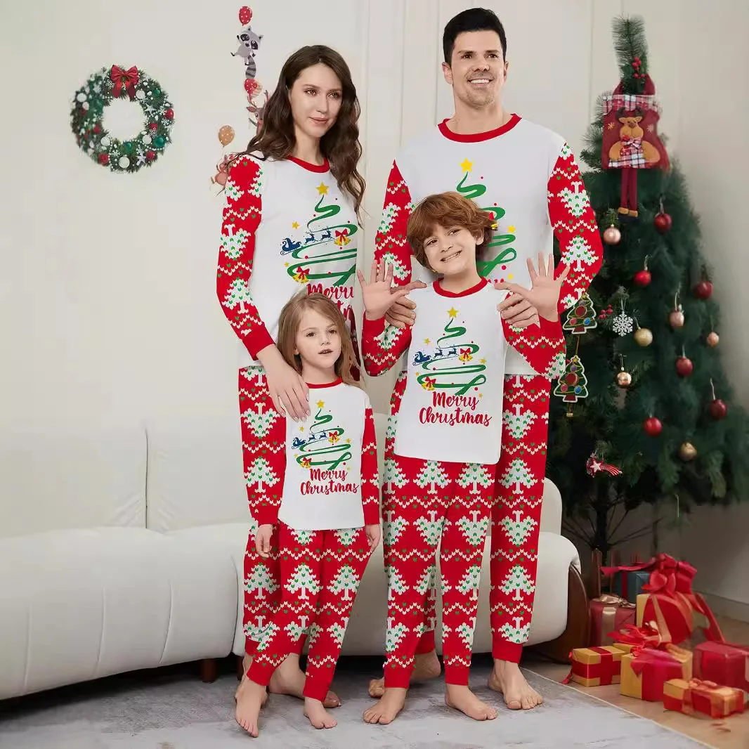 

Christmas Pajamas Set Family Loungewear 2024 New Family Look Christmas Child Clothing Pajamas Set for Women Men Sleepwear