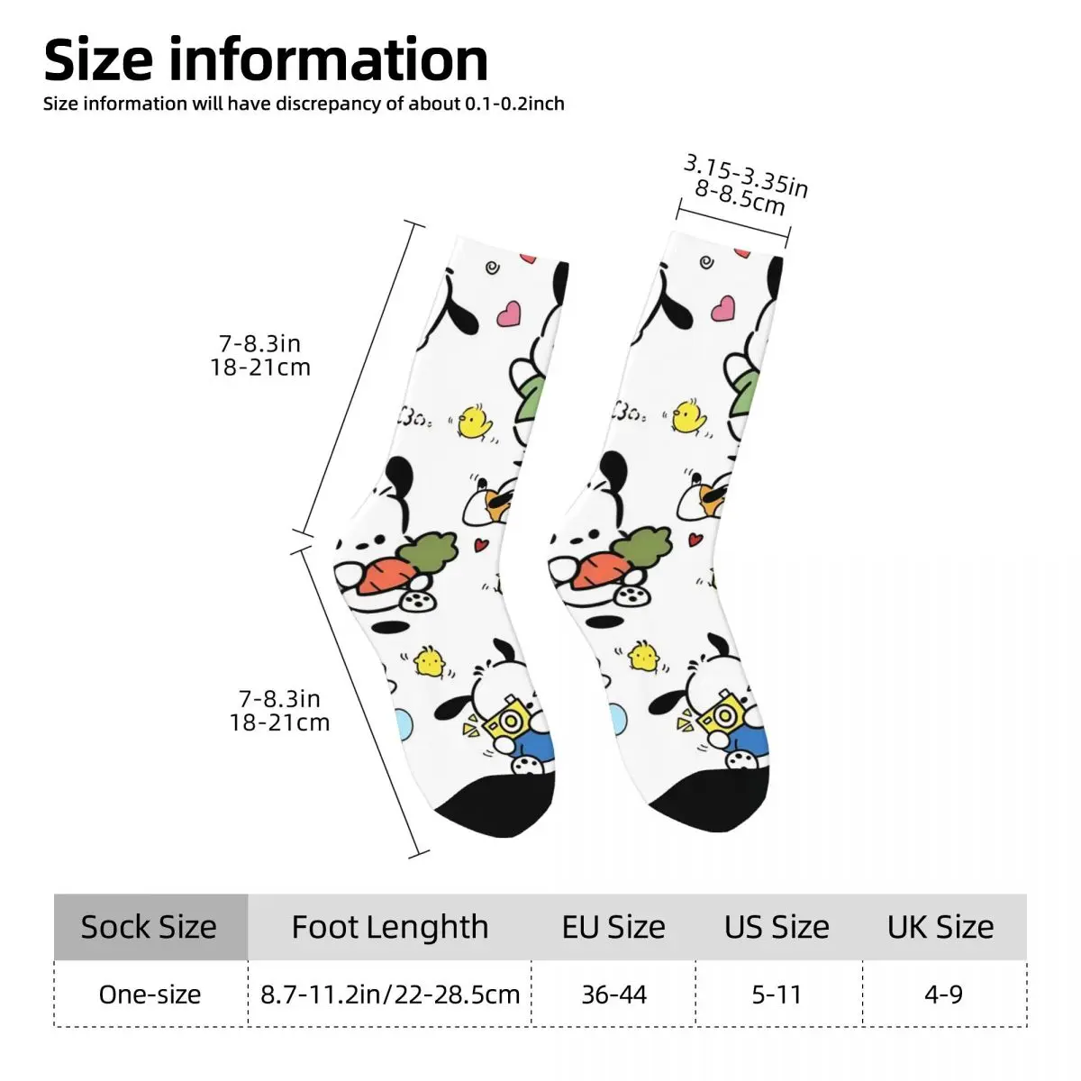 Pochacco الأبيض الكلب شخصية جوارب مخصصة جوارب بأشكال مضحكة الخريف عدم الانزلاق الجوارب الرجال تسلق الجوارب الناعمة الدافئة