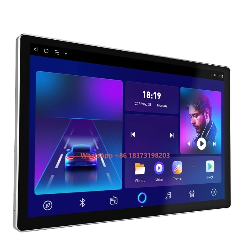 

Универсальный мультимедийный экран с сенсорным экраном, 2 Din, 13,3 дюйма, аудиостерео, Android 12, автомобильное радио