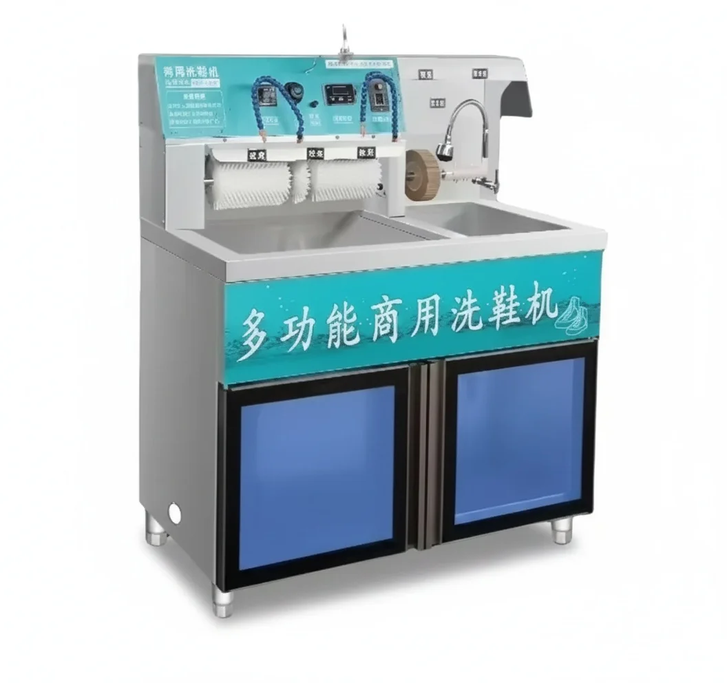 

Commercial Shoe Washing Machine, Stainless Steel Semi-Automatic Shoe Washer, Industrial Grade Equipment for Dry Cleaning Store