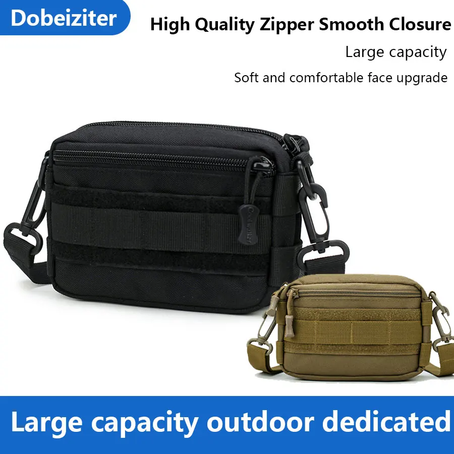 Crossbody Bag Hanging Vice Bag Outdoor Camouflage Shoulder Tactical Small Bag Men\'s Slingshot Bag Camping Convenient Carrying