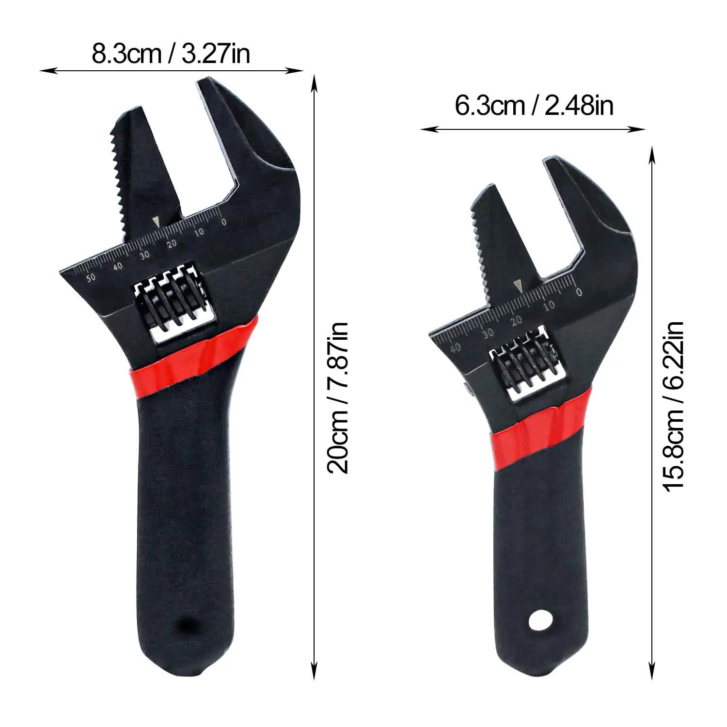 Antirust Adjustable Sink Wrench 6 in 8 in Large Opening Repair Tools High Hardness Non-slip Faucet Spanner Pipe Fitting
