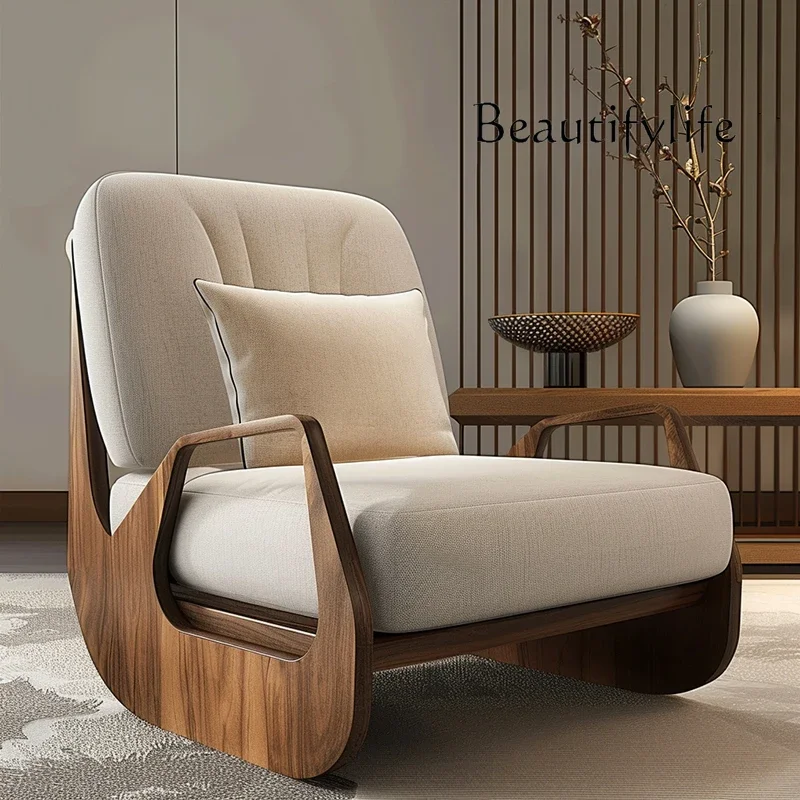 

BJ новый диван-стул в китайском стиле из североамериканского черного ореха, современный простой стул из ясеня, спинка для дома, гостиной