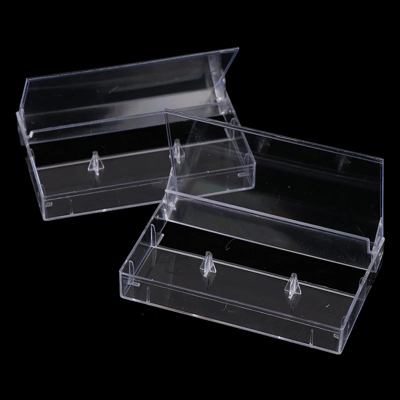 10pcs Plastic Transparent Recording Blank Cassette Case Storage Magnetic Tape Cartridge Dustproof Box Audio Video Accessories