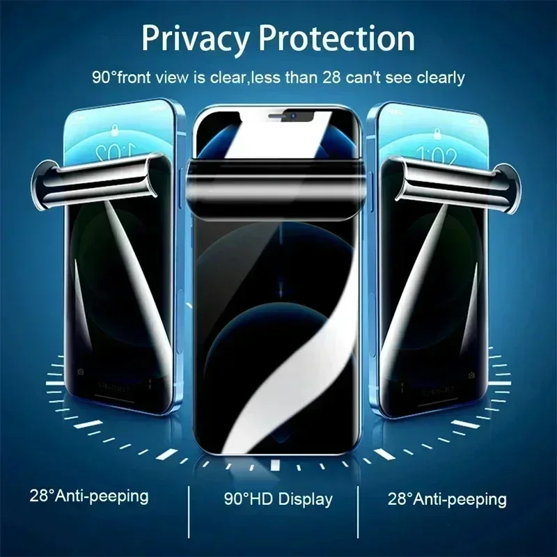 5 шт. антиподглядывающая гидрогелевая пленка со шпионами для IPhone 16e 17 Air 14 11 Pro Max 15 Plus 13 12 Mini XS Max XR X Защитная пленка для экрана