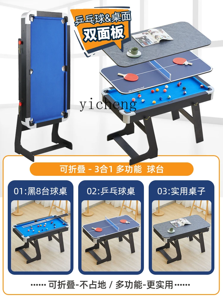 Tqh Pool Table Children's Indoor Folding Table Tennis Table Tennis Multifunctional Snooker Billiards Toy Desk