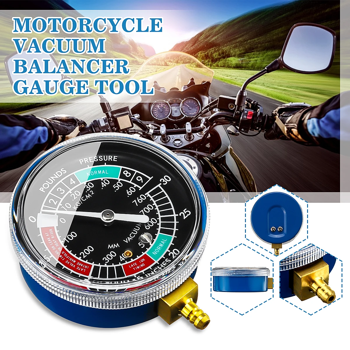 1pcs Motorcycle Carb Carburetor Fuel Vacuum Balancer Cylinder Gauge Synchronizer Diagnostic Tool