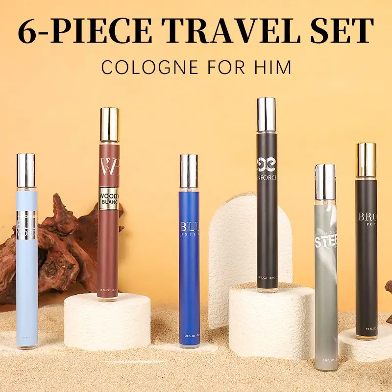 

6PCS Men's Cologne Travel Set 30ml - Long Lasting Fresh Woody Fragrance - TSA Approved Pocket Size Perfume Gift For Him Birthday