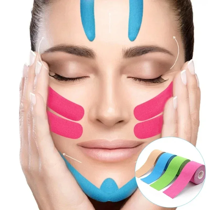 Kinesiology Tape 2.5CM*5M For Face V Line Wrinkle Remover Sticker Facial Skin Care Tool Neck Eyes Lifting Tape Bandagem Elastica