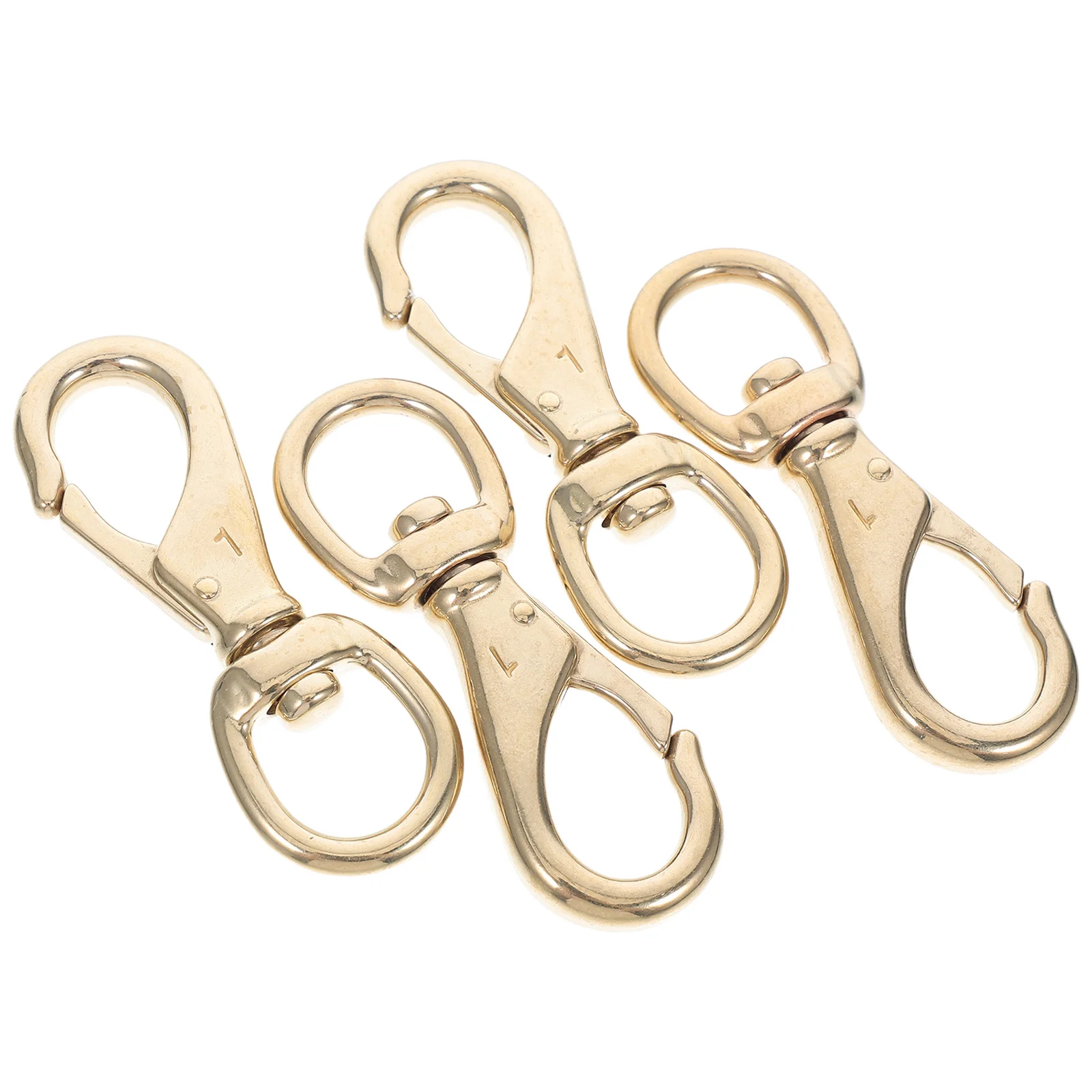 

4 pcs Brass Swivel Hooks Round Tail Snap Clasp For Dog Harnesses Keychains Bags Belts Lanyards Goods Golden
