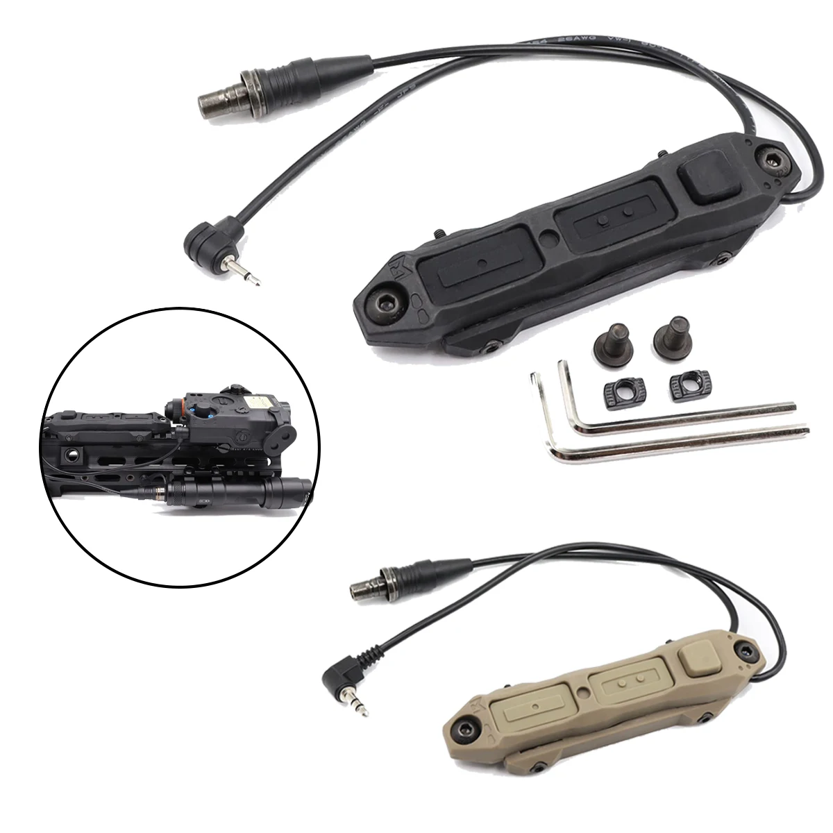 

Tactical Mlok Keymod Remote Pressure Switch for Scout Weapon Light Two Button Hunting Flashlight Peq Fits Picatinny Rail