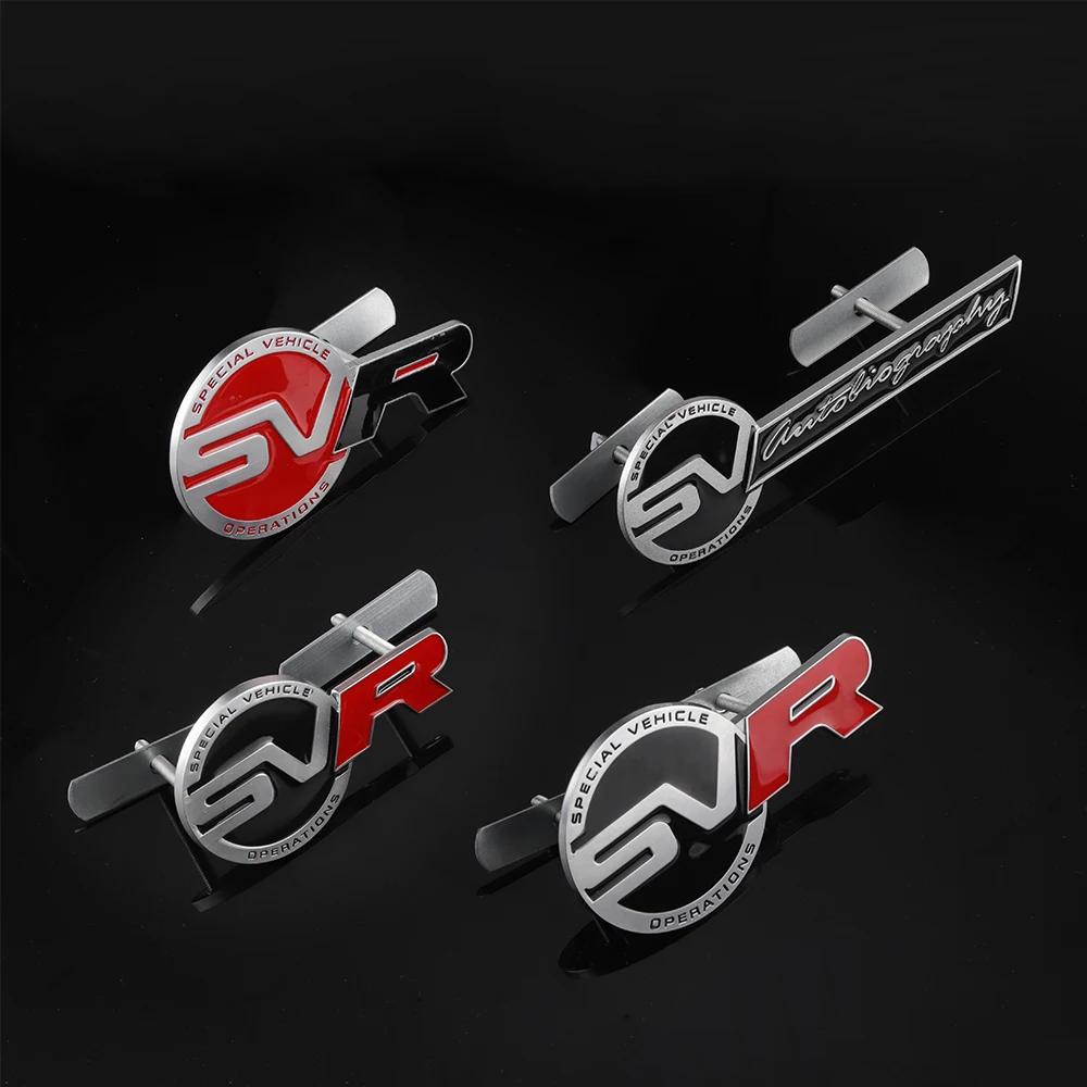 Emblème de calandre avant de voiture 3D, badge SVR, accessoires automobiles pour Landrover SVR Discovery Velar Evoque Freelander Range Rover L322
