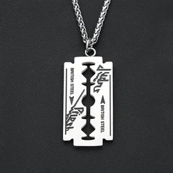 Punk Hip Hop Stainless Steel Safety Blade Razor Pendant Necklace For Men Boys Unique Cool Heavy Metal Jewelry Gifts Dropshipping