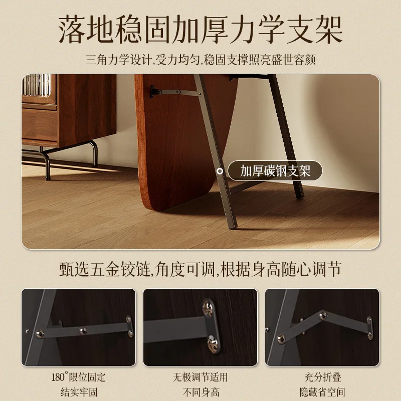 Medieval full-body mirror floor-to-ceiling household full-length wall-hanging special-shaped mirror girls bedroom view 2
