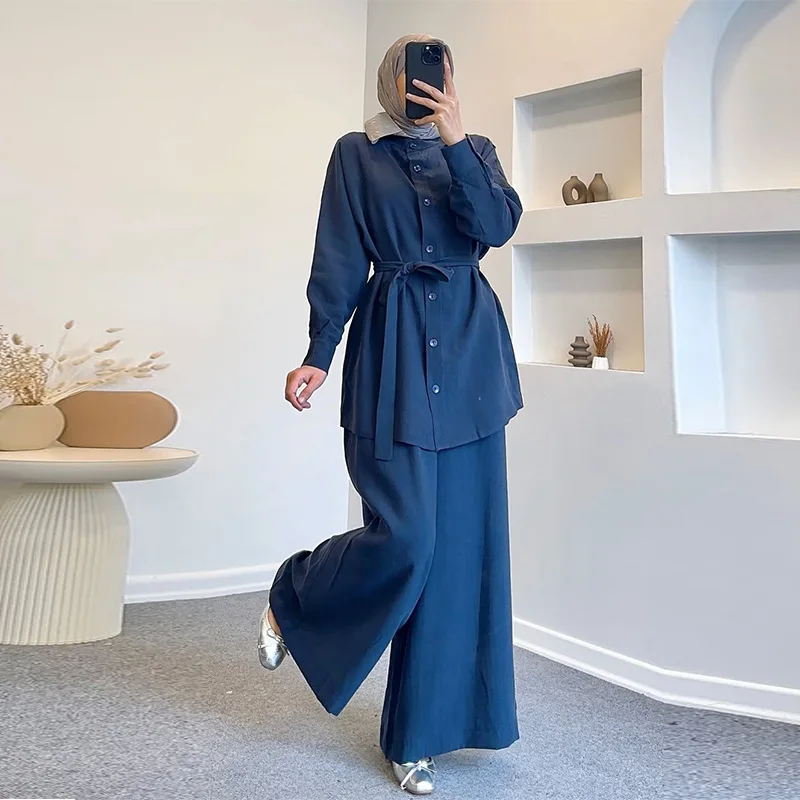 

SuperAen, новинка 2025, осенние женские однобортные рубашки с длинными рукавами в европейском и американском стиле, повседневные свободные комплекты с длинными брюками