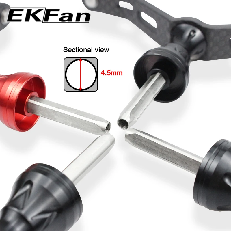 ekfan-105-ミリメートルロックオンスピニング釣りリールハンドル-shi-スクエアシャフトカーボンファイバーハンドルダブルノブ釣具アクセサリー