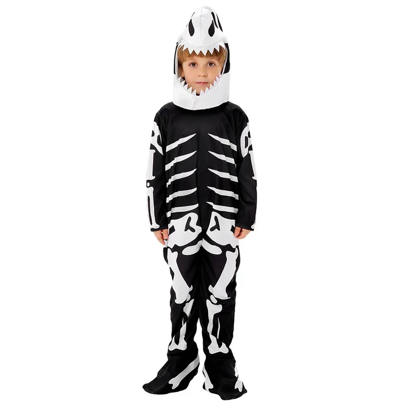 Esqueleto Tiranosaurio Rex Cosplay fantasía niños ropa disfraz de dinosaurio aterrador disfraz adolescente 6 a 14 años trajes de juego de rol