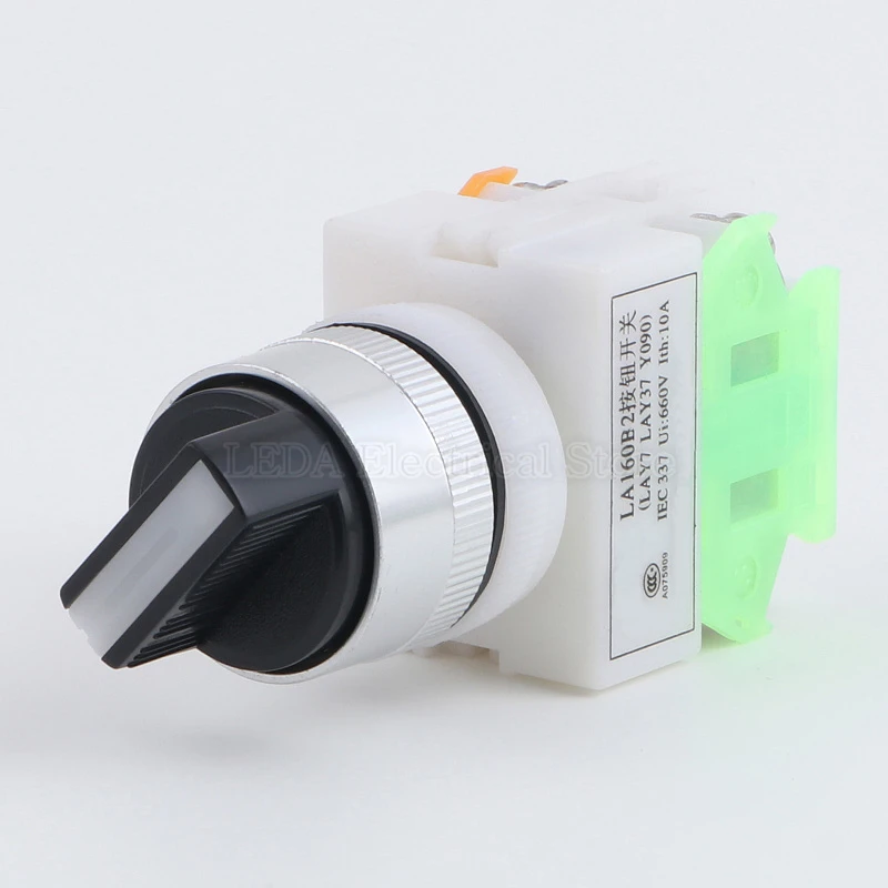 1Pcs LAY37-11X2 20X3 Y090 22mm Rotary Switch Knob Button 22mm 4 Screws Terminals 2 / 3 Position Self Locking / Self Reset