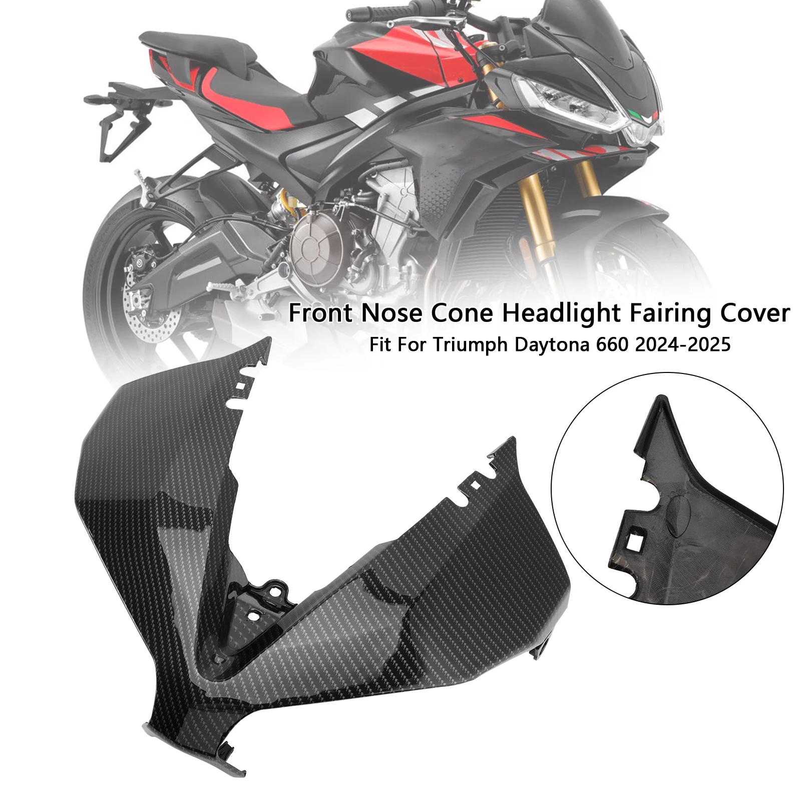 Topteng Front Nose Cone Headlight Fairing Cover For Daytona 660 2024-2025