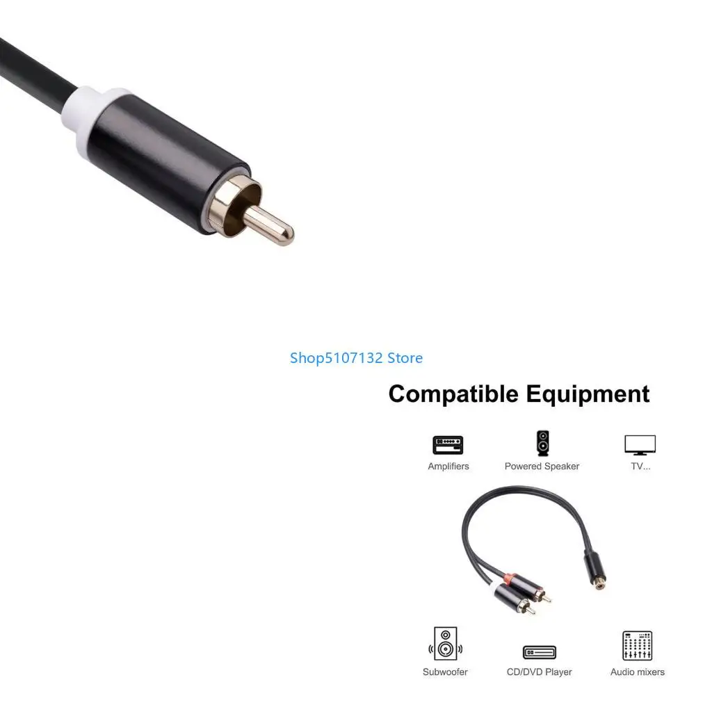 87HD RCA Y Adapter 2 RCA Male to 1 RCA Female Stereo Y Adapter Subwoofer Cable 2 Male to 1 Female Splitter Connector