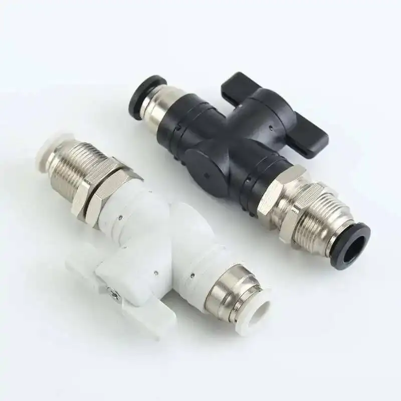 BM BLM-4 อุปกรณ์นิวเมติกวาล์วมือไดอะแฟรมผ่านแผ่น Splint Quick Plug Air ท่อเชื่อมต่อสวิทช์ด้วยตนเอง