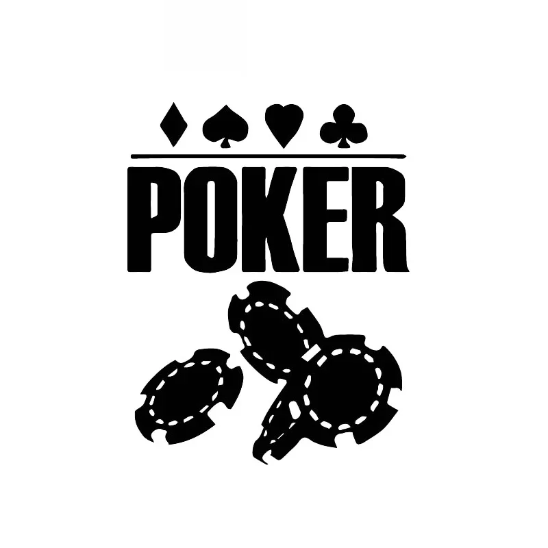 

Poker Coin Logo Pattern Decals High Quality Car Window Decoration Personality Pvc Waterproof Decals Black/white, 17cm*13cm