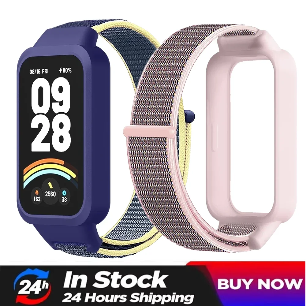 Sport Nylon-Schlaufenarmband für Xiaomi Band 9 Active Redmi Band 3 Atmungsaktives Armband für Xiaomi Band 9 Active Correa Gürtel
