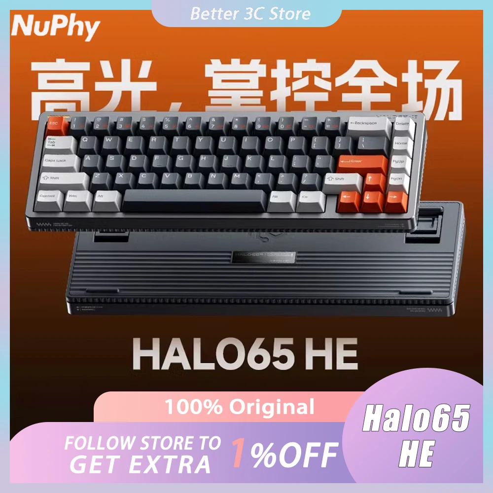 Nuphy Halo65 HE Mechanical Keyboard Magnetic Switch Wired Gaming Keyboard Valorant PC Gamer Accessory For Computer Desktop Gift